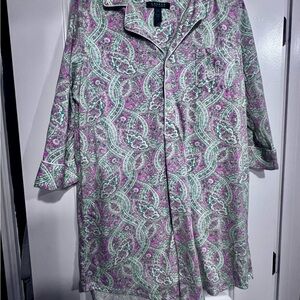 Ralph Lauren Green and Purple Paisley Shirt